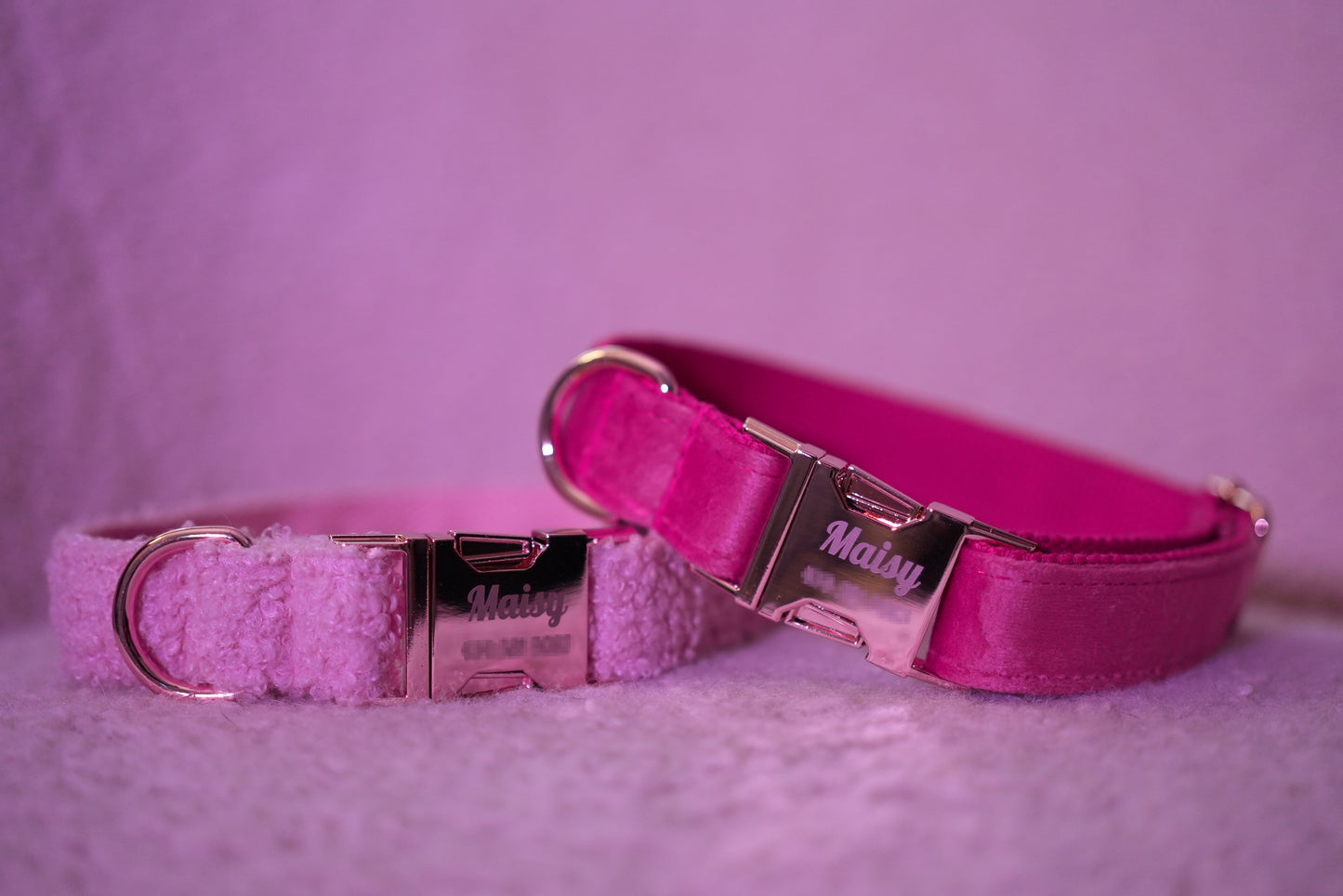 dark pink velvet collar